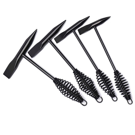 Welding Chipping Hammer Spring Handle Hold Heart Cleaning Harden DIY Metal Black