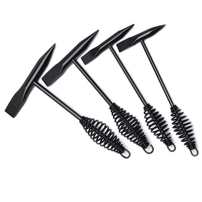 Welding Chipping Hammer Spring Handle Hold Heart Cleaning Harden DIY Metal Black
