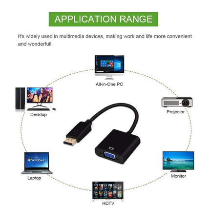 Displayport Display Port DP Male to VGA Female Video Converter Adapter Cable PC - Aimall