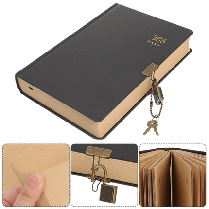 2pcs A5 Kraft Paper Blank Notebook 365 Days Planner Handbook for Writing Notes