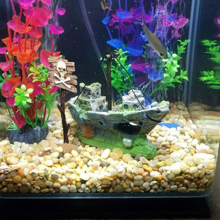 Fish Tank Aquarium Decorations Cartoon Resin Ornaments Hiding House Coral Mark