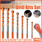 7 PCS Drill Bits Set Metric Metal Twist Cobalt HSS Steel Case 3-12mm Coated Tool - Aimall