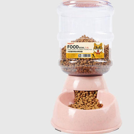 Automatic 3.8L Food Feeder Pet Dog Cat Puppy Dispenser Feeder Bowl Bottle - Aimall