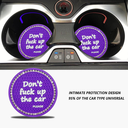 4pcs Purple Car Coasters Round Anti Slip Drink Holder Mats for Vehicle Interior