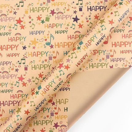 Musical Note Kraft Paper Valentines Birthday Gift Wrap Holiday Wrapping Paper