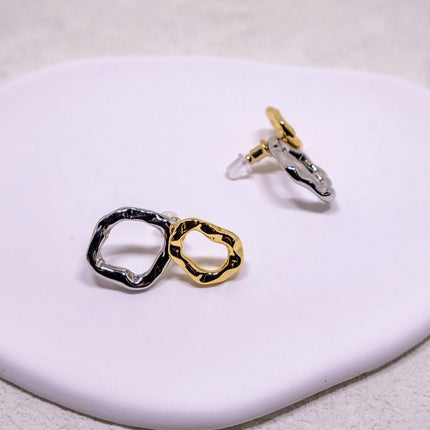 Two Tone Earrings For Women Fashion Studs Colourful Jewelry Accessories Gift