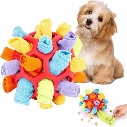 Snuffle Ball Interactive Dog Toy Portable Foraging Skills Slow Feeder Training - Aimall