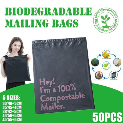 50PCS 5 Sizes Garment Bags Premium Grey Eco Friendly Postal Mailing Packing Bag - Aimall