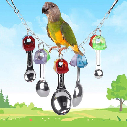 Parrot Chew Toys Spoon String Toys Bird Play Toy for Beak Exercise and Fun