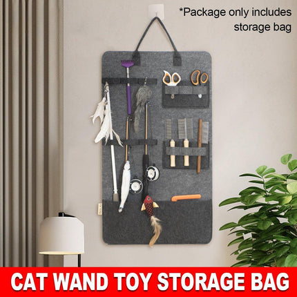 Large Capacity Cat Stick Cat Toy Storage Bag Hanging Felt Pet Supplies Organizer