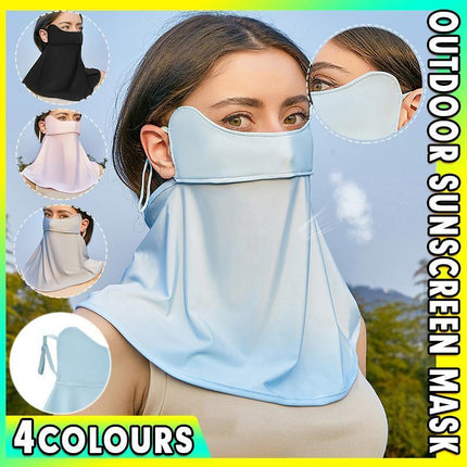 Ice Silk Sunscreen Mask Scarf Head Face Neck Gaiter UV Protection Outdoor Hiking - Aimall