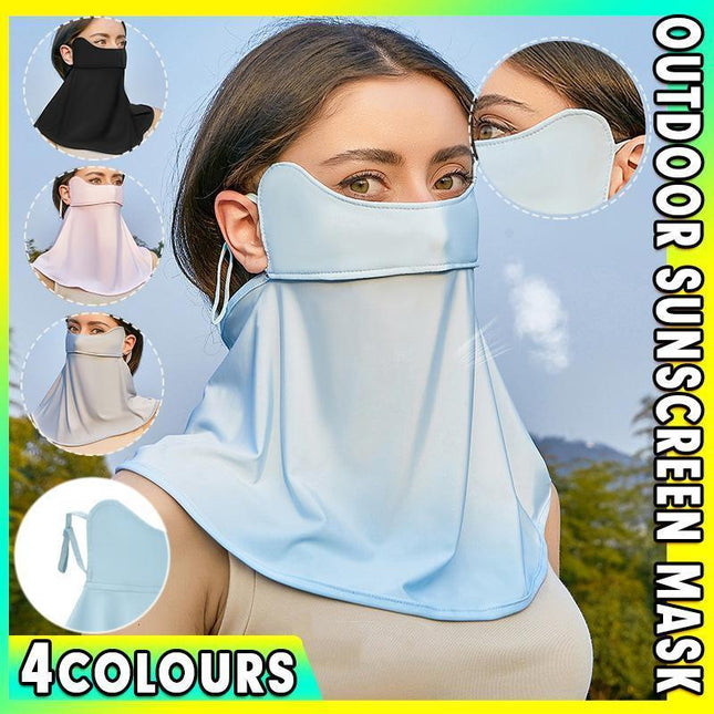 Ice Silk Sunscreen Mask Scarf Head Face Neck Gaiter UV Protection Outdoor Hiking - Aimall