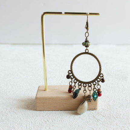 Bohemian Geometric Dreamcatcher Tassel Earrings Stylish Women Fashion Jewelry
