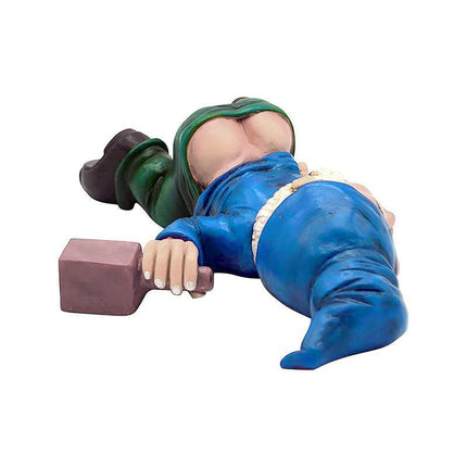 Funny Drunk Dwarf Garden Gnome Decor Yard Patio Ornament Rude Passed Out Statue - Aimall