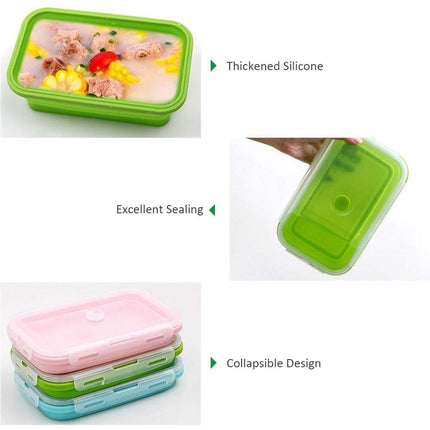 3pcs Portable Folding Bento Lunch Boxes Fresh Keeping Box for Food Storage