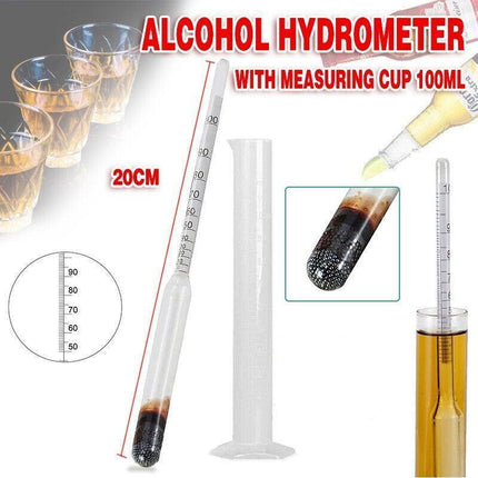 Alcohol Hydrometer Distilling 0-100% Meter With Measuring Cup 100Ml Au Stock - Aimall