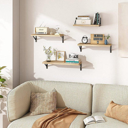 4pcs Solid Wall Shelf for Living Room Bedroom Entrance Storage Floating Shelves