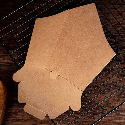 100PCS Golden Croissant Sandwich Holder Kraft Paper Cheese Corn Stick Packaging