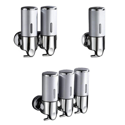 Stainless Steel Lever Soap Dispenser Manual Push Shower Gel Hotel Bathroom Use