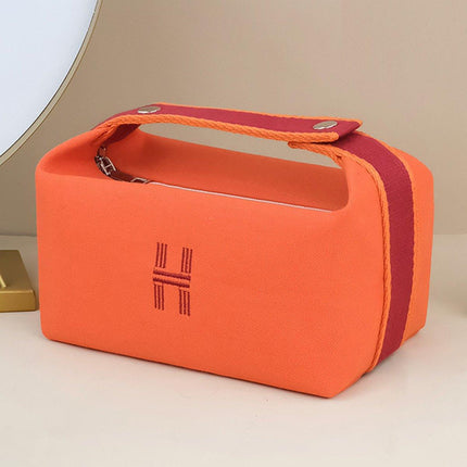 2PCS Portable Canvas Cosmetic Bag Wash Bag Travel Organizer Handbags Women Girl