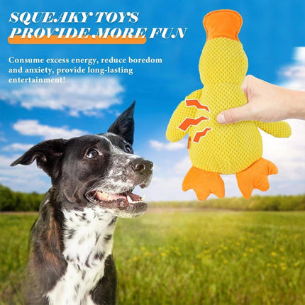 Plush Cartoon Duck Dog Toy Interactive Squeaky Pet Toy Durable Fun Chew Toy