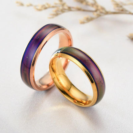 Size 6 Mood Sensing Color Changing Ring Temperature Control Thermochromic Rings - Aimall