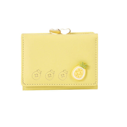 Cute Fruit Folding Wallet Ladies Mini Cartoon Money Clip Small Coin Purse Holder