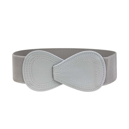 Fashion Belt Red Elastic Waist Cover Wide Belt Women Black Elastic Bow Decoration