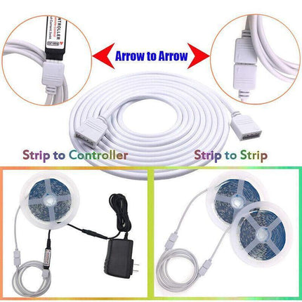 1-10M White LED RGB Light Strip Extension Cord Cable Lead Connector 4 Pin - Aimall
