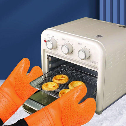 2pcs Insulated Oven Mitts Heat Resistant Gloves for Kitchen Household Use