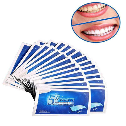 5D Teeth Whitening Strips Pro Safe White Tooth Clean Gel Bleach Dental Strength - Aimall