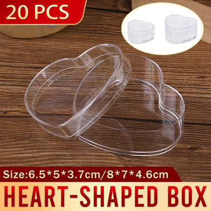 20pcs Heart Shaped Plastic Gift Packaging Boxes for Candy Jewelry and Favors