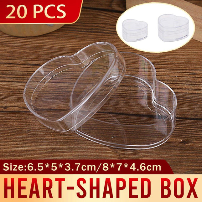 20pcs Heart Shaped Plastic Gift Packaging Boxes for Candy Jewelry and Favors
