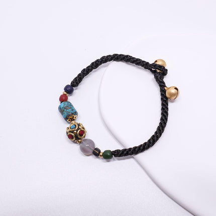 Ethnic Style Handmade Bracelet Color Stone Sky Bead Fashion Round Bead Bracelet