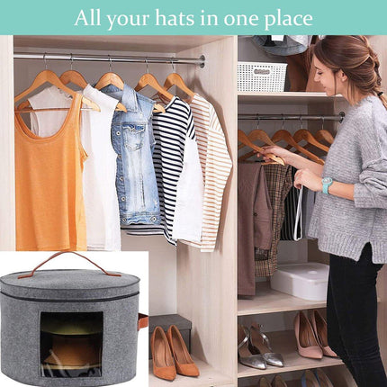 Felt Storage Bucket Handheld Zip Storage Bin with Lid for Household Organisation