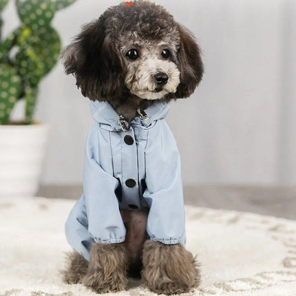 Outdoor Reflective Waterproof Dog Raincoat Breathable Four Legged Pet Jacket