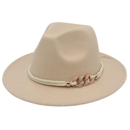 Jazz Hat Autumn Winter Retro Large Brim Hat for Men and Women Stylish Headwear
