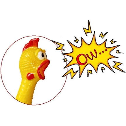 3PCS Squeaky Screaming Chicken Dog Toy Set Rubber Chew Toys for Pets in 3 Sizes