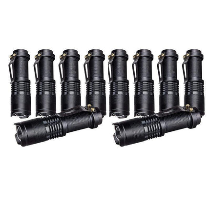 5/10x Mini Q5 LED Flashlight Torch Adjustable Focus Zoom Light Lamp 1200LM - Aimall