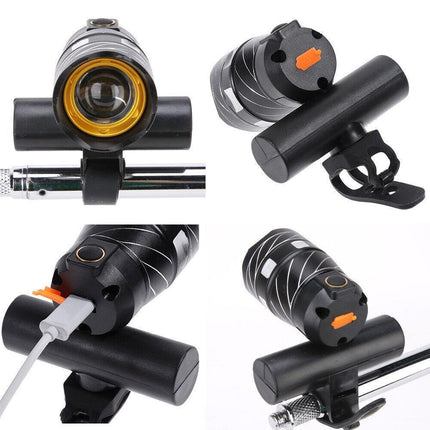 15000LM Front Back Headlight Bicycle Light LED Rechargable Bike USB Waterproof - Aimall