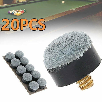 20x Commercial Quality Soft Pool Snooker Billiards CUE TIPS Screw On Type 10mm - Aimall
