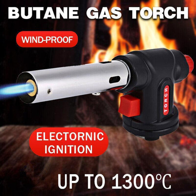 Butane Gas Torch Blow Lighter Flame Gun Burner Torch Welding Bbq Kitchen Baking - Aimall