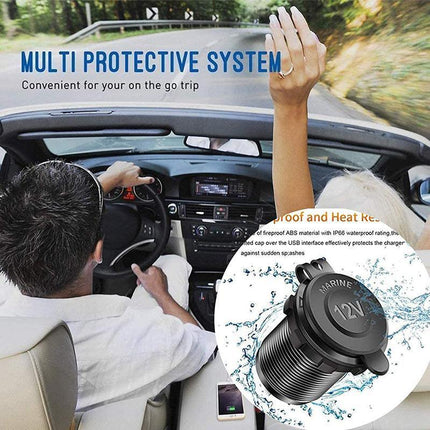 2PCS Waterproof 12V Car Truck Boat Cigarette Lighter Socket Power Adapter Outlet - Aimall