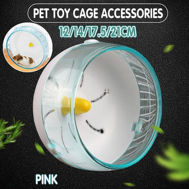 Pink Hamster Guinea Pig Running Disc Cage Accessories Running Round Wheel Pet Toys - Aimall