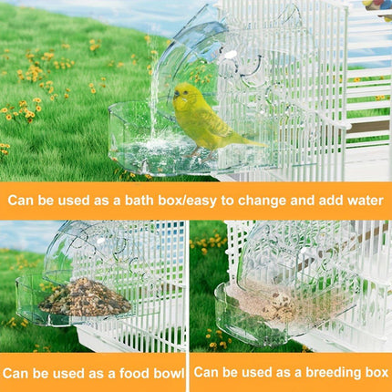 Parrot Bathing Cage Accessories Large Multi Purpose Bird Bathtub Sleeping Nest