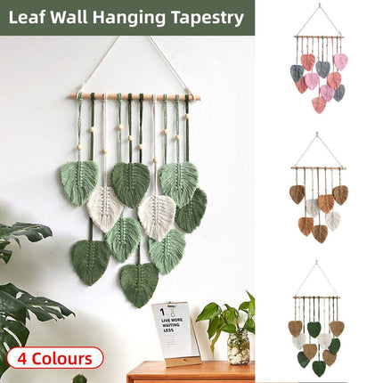 Handmade Braided Cotton Rope Leaves Wall Hanging Home Decoration Ornament