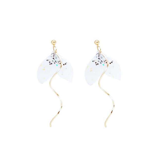 Elegant Fishtail Shaped Earrings For Women Stylish Dangle Jewelry Accessory