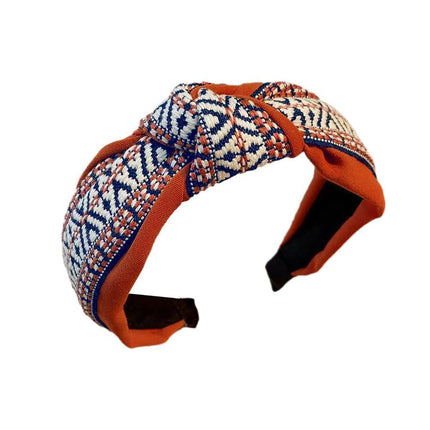 Women Lady Retro Boho Embroidery Cotton Wide Hair Headband Head Wrap Band hoop - Aimall