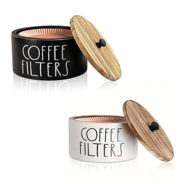 Vintage Wooden Coffee Filter Paper Storage Box Country Style Filter Organizer