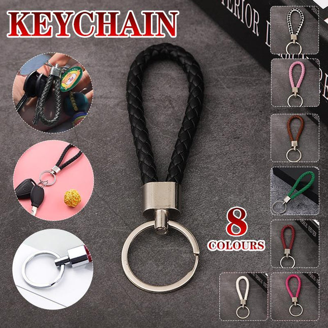 Handmade Leather Rope Keychain Car keychain Bag Pendant Accessories - Aimall